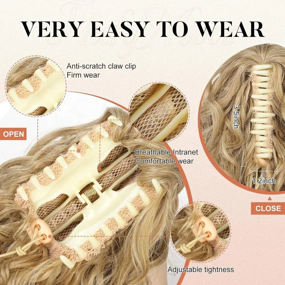 Ponytail Extension Wavy Curly Synthetic Hairpiece 12